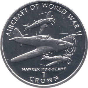 1995 SILVER PROOF AIRCRAFT OF WWII COMMEMORATIVE CROWN ISLE OF MAN - SILVER WORLD COINS - Cambridgeshire Coins