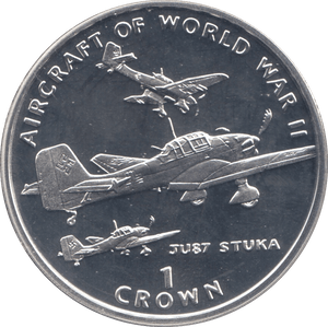 1995 SILVER PROOF AIRCRAFT OF WWII COMMEMORATIVE CROWN ISLE OF MAN - SILVER WORLD COINS - Cambridgeshire Coins