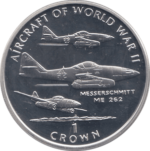 1995 SILVER PROOF AIRCRAFT OF WWII COMMEMORATIVE CROWN ISLE OF MAN - SILVER WORLD COINS - Cambridgeshire Coins