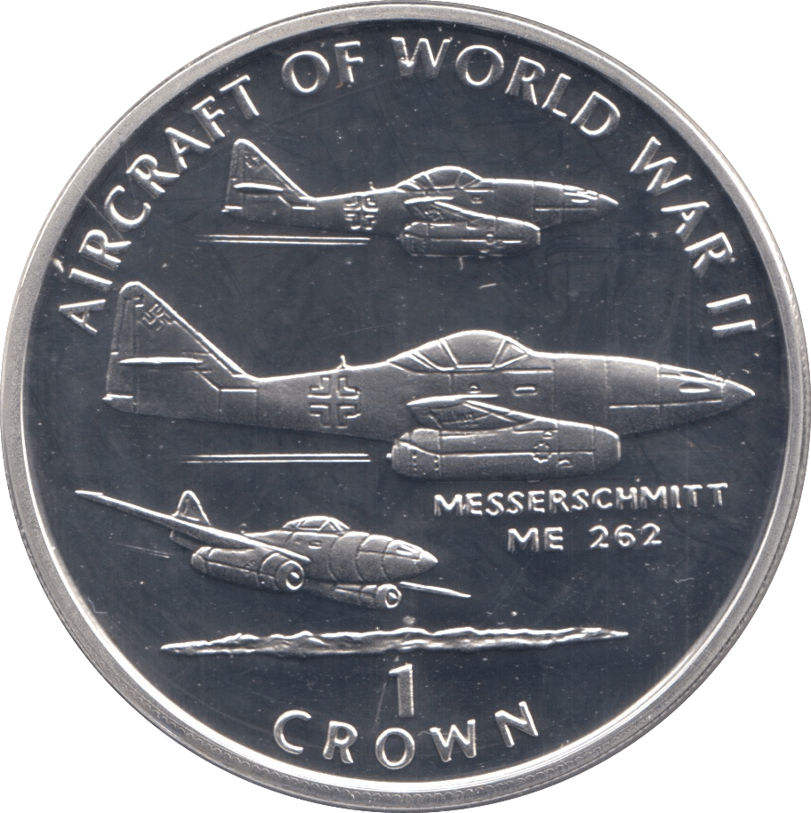 1995 SILVER PROOF AIRCRAFT OF WWII COMMEMORATIVE CROWN ISLE OF MAN - SILVER WORLD COINS - Cambridgeshire Coins