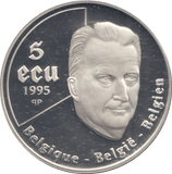 1995 SILVER PROOF BELGIUM 5 ECU - Silver Proof - Cambridgeshire Coins