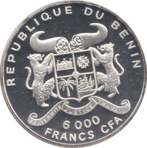 1995 SILVER PROOF BENIN 6000 FRANCS CFA - Silver Proof - Cambridgeshire Coins