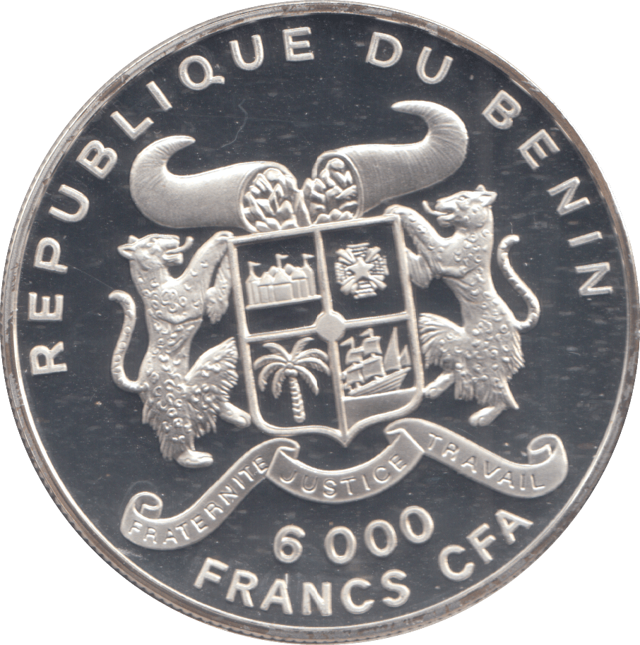 1995 SILVER PROOF BENIN 6000 FRANCS CFA - Silver Proof - Cambridgeshire Coins