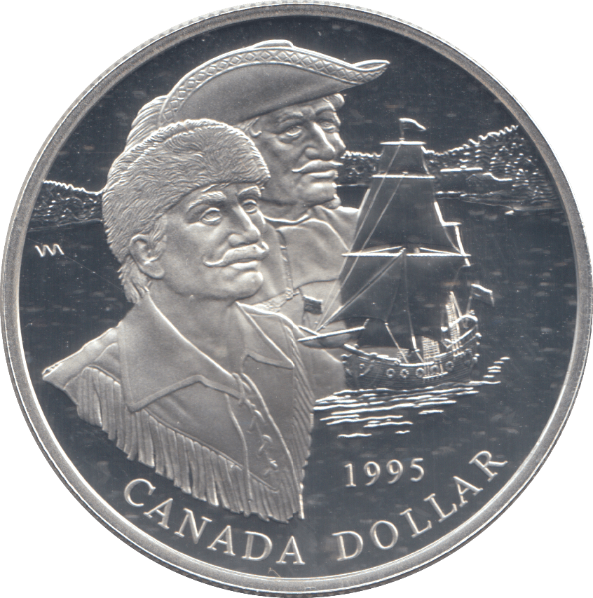 1995 SILVER PROOF CANADIAN DOLLAR - SILVER WORLD COINS - Cambridgeshire Coins