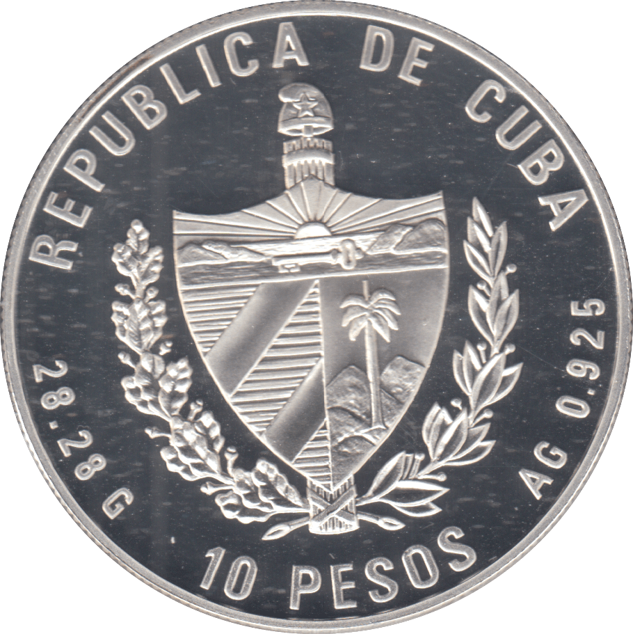1995 SILVER PROOF CUBA 10 PESOS - Silver Proof - Cambridgeshire Coins