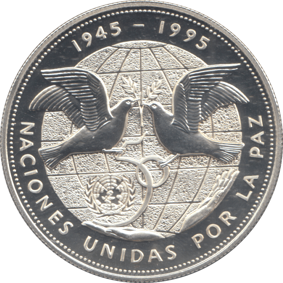 1995 SILVER PROOF DOMINICAN REPUBLIC 1 PESO - Silver Proof - Cambridgeshire Coins