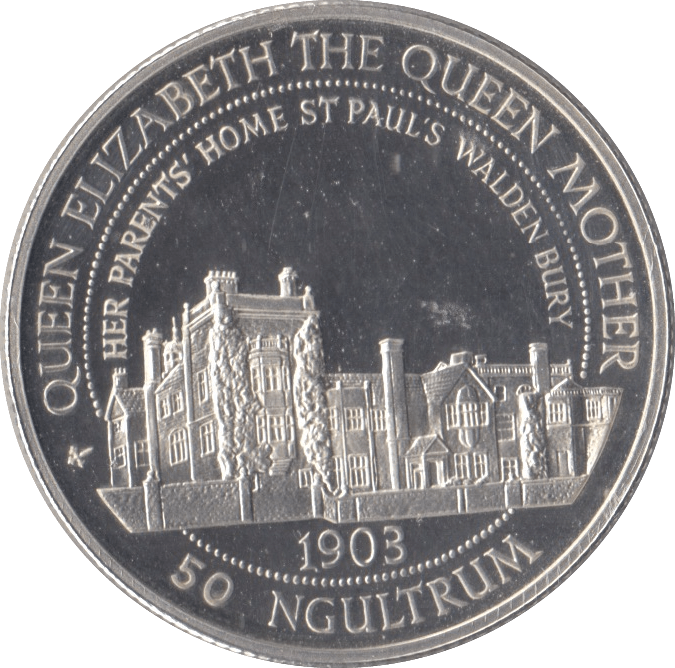 1995 SILVER PROOF FIFTY NGULTRUM 925 SILVER BHUTAN - SILVER WORLD COINS - Cambridgeshire Coins