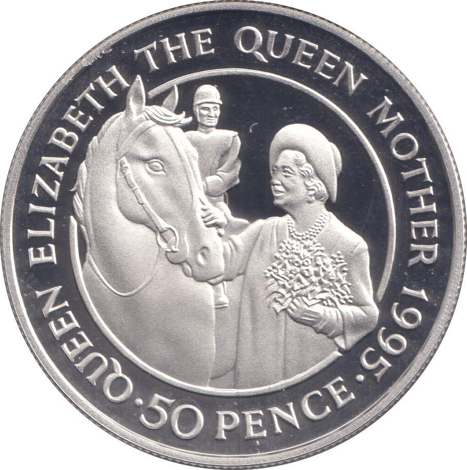 1995 SILVER PROOF FIFTY PENCE THE QUEEN MOTHER - SILVER WORLD COINS - Cambridgeshire Coins