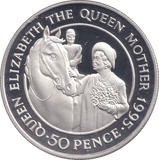1995 SILVER PROOF FIFTY PENCE THE QUEEN MOTHER - SILVER WORLD COINS - Cambridgeshire Coins