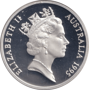 1995 SILVER PROOF FIVE DOLLAR AUSTRALIA - SILVER WORLD COINS - Cambridgeshire Coins