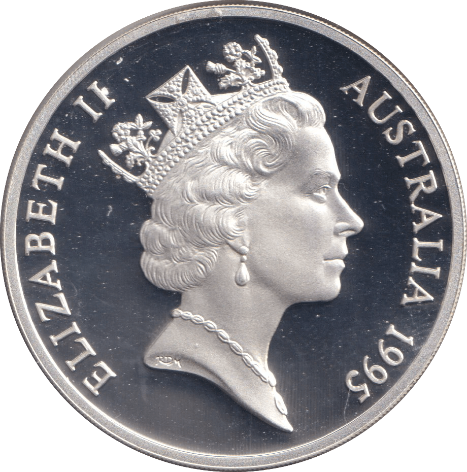 1995 SILVER PROOF FIVE DOLLAR AUSTRALIA - SILVER WORLD COINS - Cambridgeshire Coins