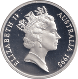 1995 SILVER PROOF FIVE DOLLAR AUSTRALIA - SILVER WORLD COINS - Cambridgeshire Coins