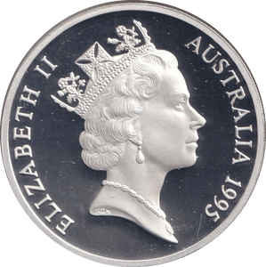 1995 SILVER PROOF FIVE DOLLAR AUSTRALIA - SILVER WORLD COINS - Cambridgeshire Coins