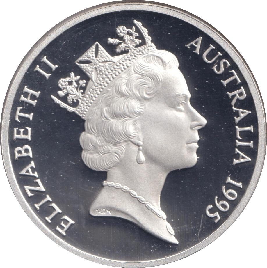 1995 SILVER PROOF FIVE DOLLAR AUSTRALIA - SILVER WORLD COINS - Cambridgeshire Coins