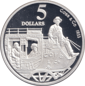 1995 SILVER PROOF FIVE DOLLAR AUSTRALIA - SILVER WORLD COINS - Cambridgeshire Coins