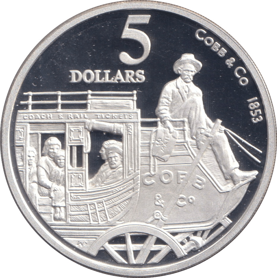 1995 SILVER PROOF FIVE DOLLAR AUSTRALIA - SILVER WORLD COINS - Cambridgeshire Coins
