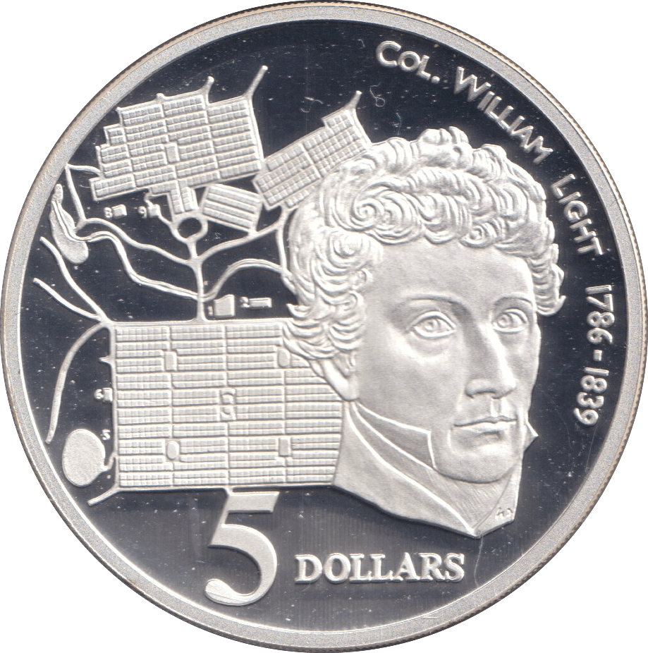 1995 SILVER PROOF FIVE DOLLAR AUSTRALIA - SILVER WORLD COINS - Cambridgeshire Coins