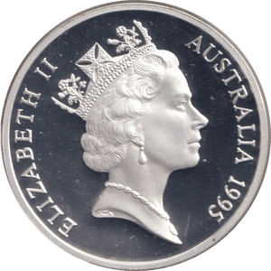 1995 SILVER PROOF FIVE DOLLAR AUSTRALIA - SILVER WORLD COINS - Cambridgeshire Coins