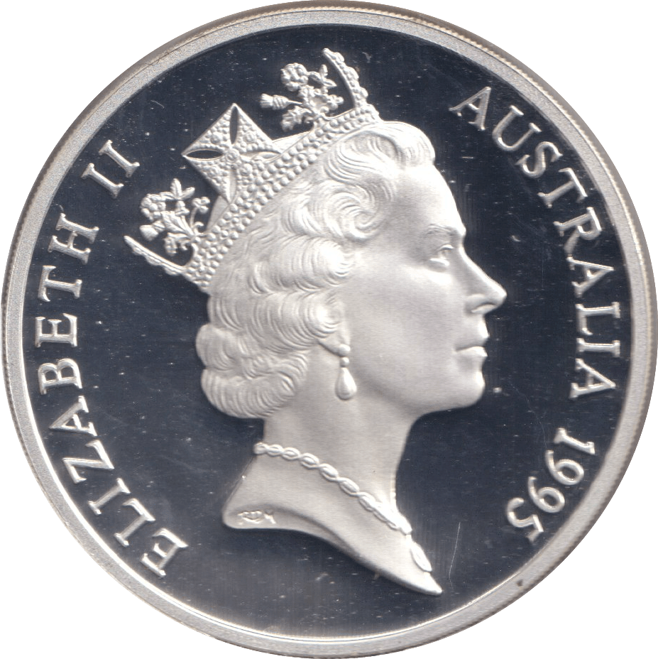 1995 SILVER PROOF FIVE DOLLAR AUSTRALIA - SILVER WORLD COINS - Cambridgeshire Coins