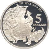 1995 SILVER PROOF FIVE DOLLARS AUSTRALIA GOLD RUSH ERA - SILVER WORLD COINS - Cambridgeshire Coins