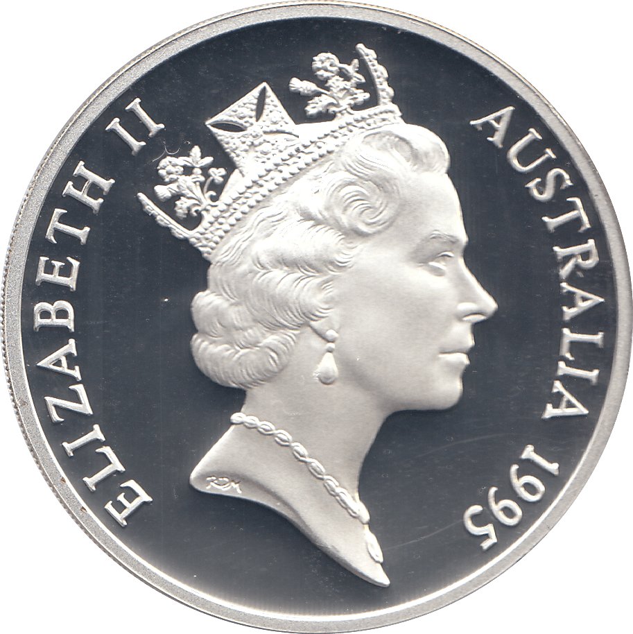 1995 SILVER PROOF FIVE DOLLARS AUSTRALIA GOLD RUSH ERA - SILVER WORLD COINS - Cambridgeshire Coins