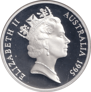 1995 SILVER PROOF FIVE DOLLARS AUSTRALIA - SILVER WORLD COINS - Cambridgeshire Coins
