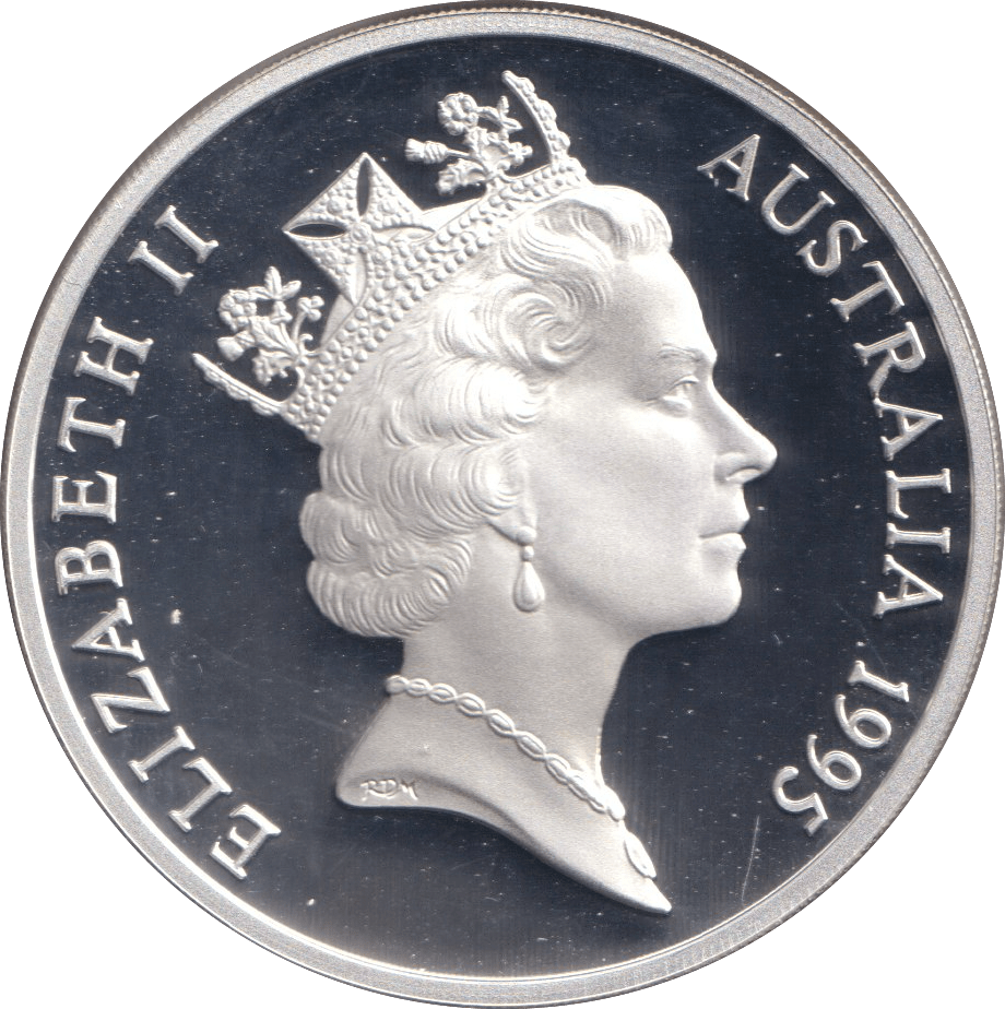 1995 SILVER PROOF FIVE DOLLARS AUSTRALIA - SILVER WORLD COINS - Cambridgeshire Coins