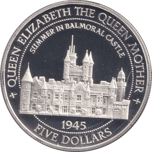 1995 SILVER PROOF FIVE DOLLARS SUMMER IN BALMORAL CASTLE - SILVER WORLD COINS - Cambridgeshire Coins