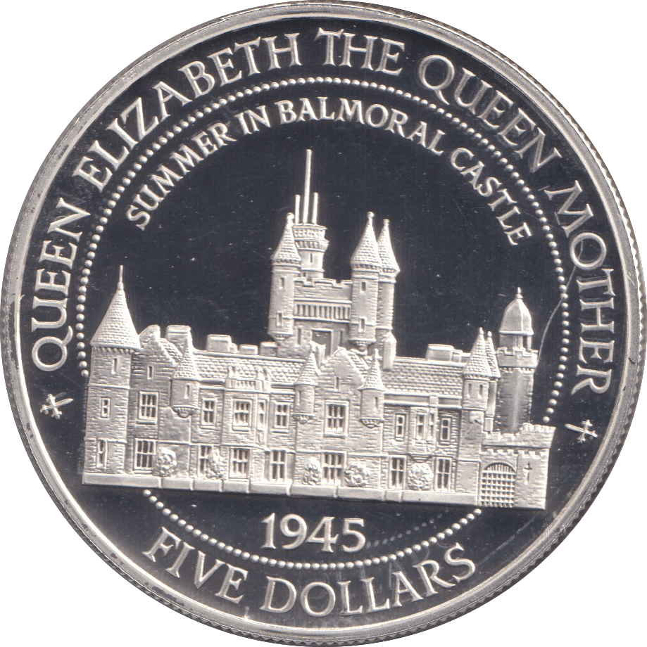 1995 SILVER PROOF FIVE DOLLARS SUMMER IN BALMORAL CASTLE - SILVER WORLD COINS - Cambridgeshire Coins