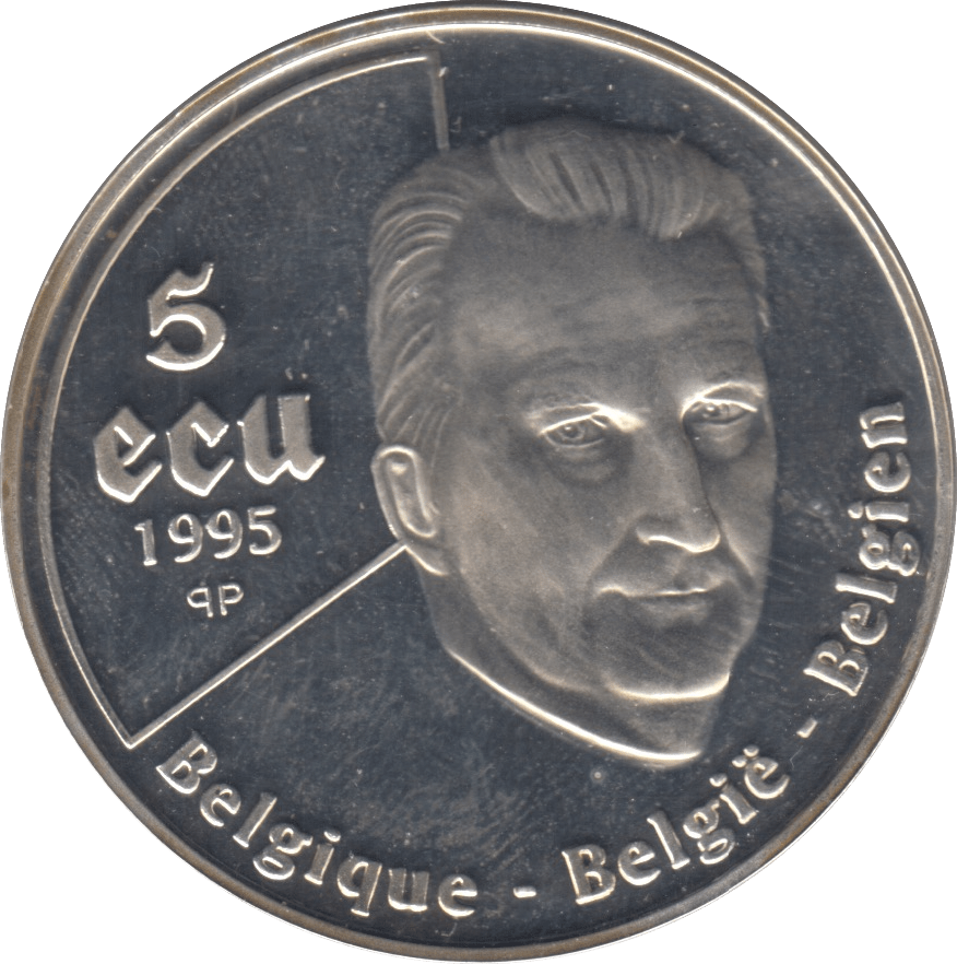 1995 SILVER PROOF FIVE ECU BELGIUM - SILVER WORLD COINS - Cambridgeshire Coins