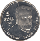 1995 SILVER PROOF FIVE ECU BELGIUM - SILVER WORLD COINS - Cambridgeshire Coins