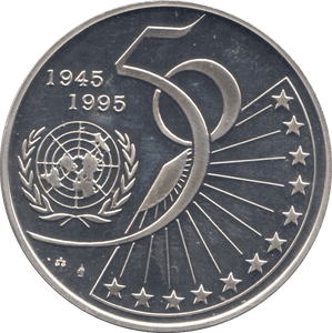 1995 SILVER PROOF FIVE ECU BELGIUM - SILVER WORLD COINS - Cambridgeshire Coins
