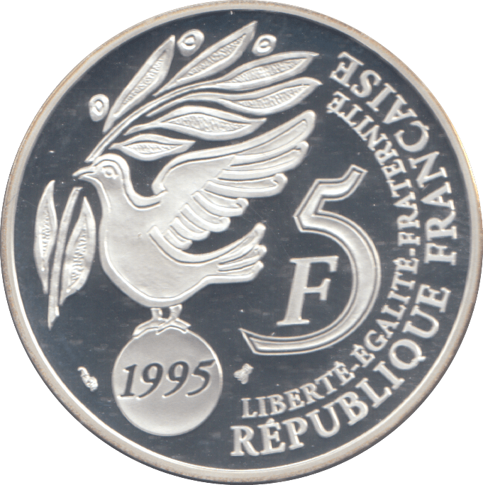 1995 SILVER PROOF FRENCH 5 FRANCS - Silver Proof - Cambridgeshire Coins