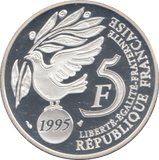 1995 SILVER PROOF FRENCH 5 FRANCS - Silver Proof - Cambridgeshire Coins
