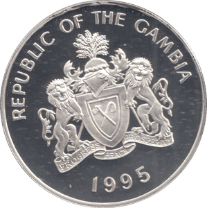 1995 SILVER PROOF GAMBIA 20 DALASIS - Silver Proof - Cambridgeshire Coins