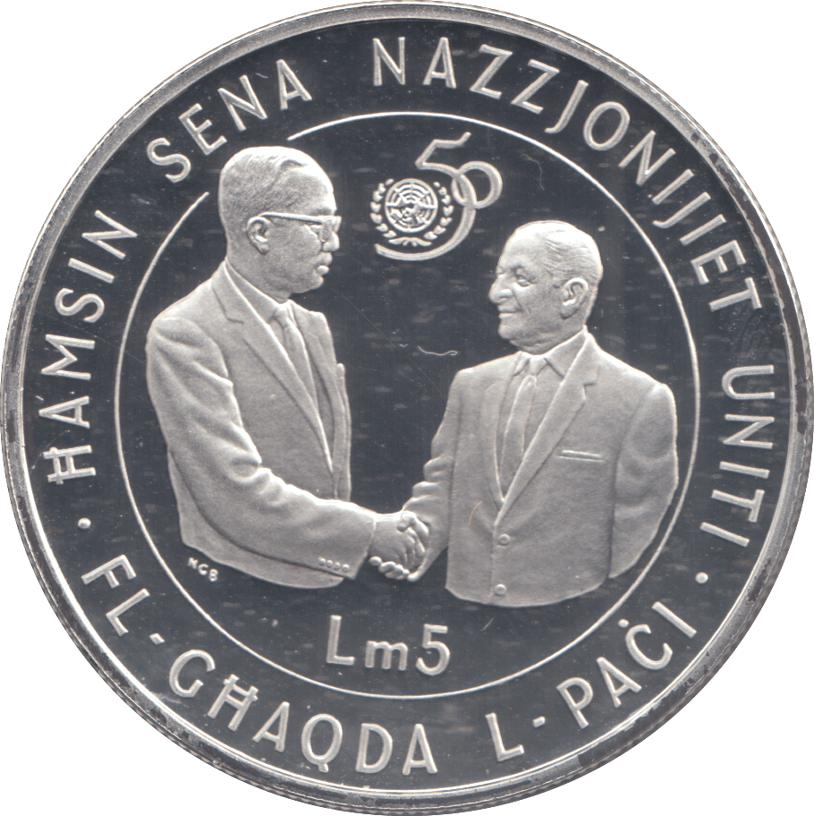 1995 SILVER PROOF MALTA 5 LIRI - Silver Proof - Cambridgeshire Coins