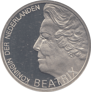 1995 SILVER PROOF NETHERLAND 10 GULDEN - SILVER WORLD COINS - Cambridgeshire Coins