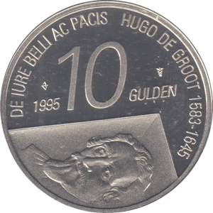 1995 SILVER PROOF NETHERLAND 10 GULDEN - SILVER WORLD COINS - Cambridgeshire Coins