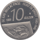 1995 SILVER PROOF NETHERLAND 10 GULDEN - SILVER WORLD COINS - Cambridgeshire Coins