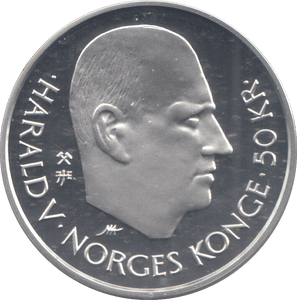 1995 SILVER PROOF NORWAY 50 KRONER - Silver Proof - Cambridgeshire Coins