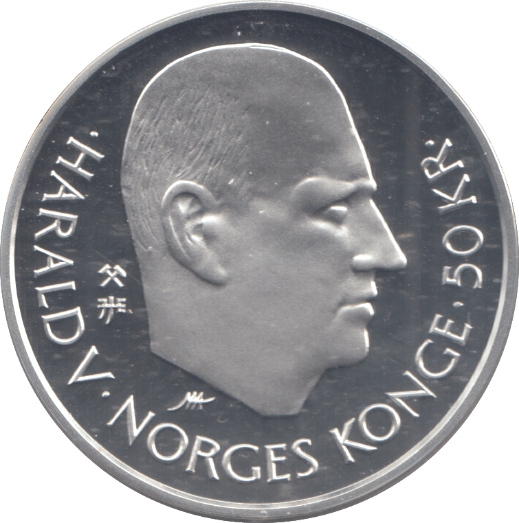 1995 SILVER PROOF NORWAY 50 KRONER - Silver Proof - Cambridgeshire Coins