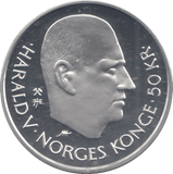 1995 SILVER PROOF NORWAY 50 KRONER - Silver Proof - Cambridgeshire Coins