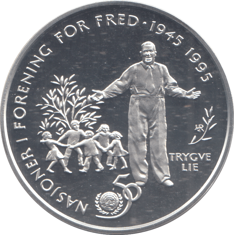 1995 SILVER PROOF NORWAY 50 KRONER - Silver Proof - Cambridgeshire Coins