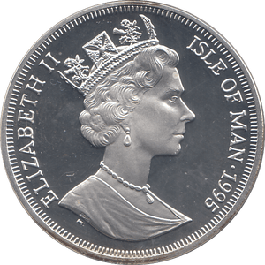 1995 SILVER PROOF ONE CROWN ISLE OF MAN - SILVER WORLD COINS - Cambridgeshire Coins