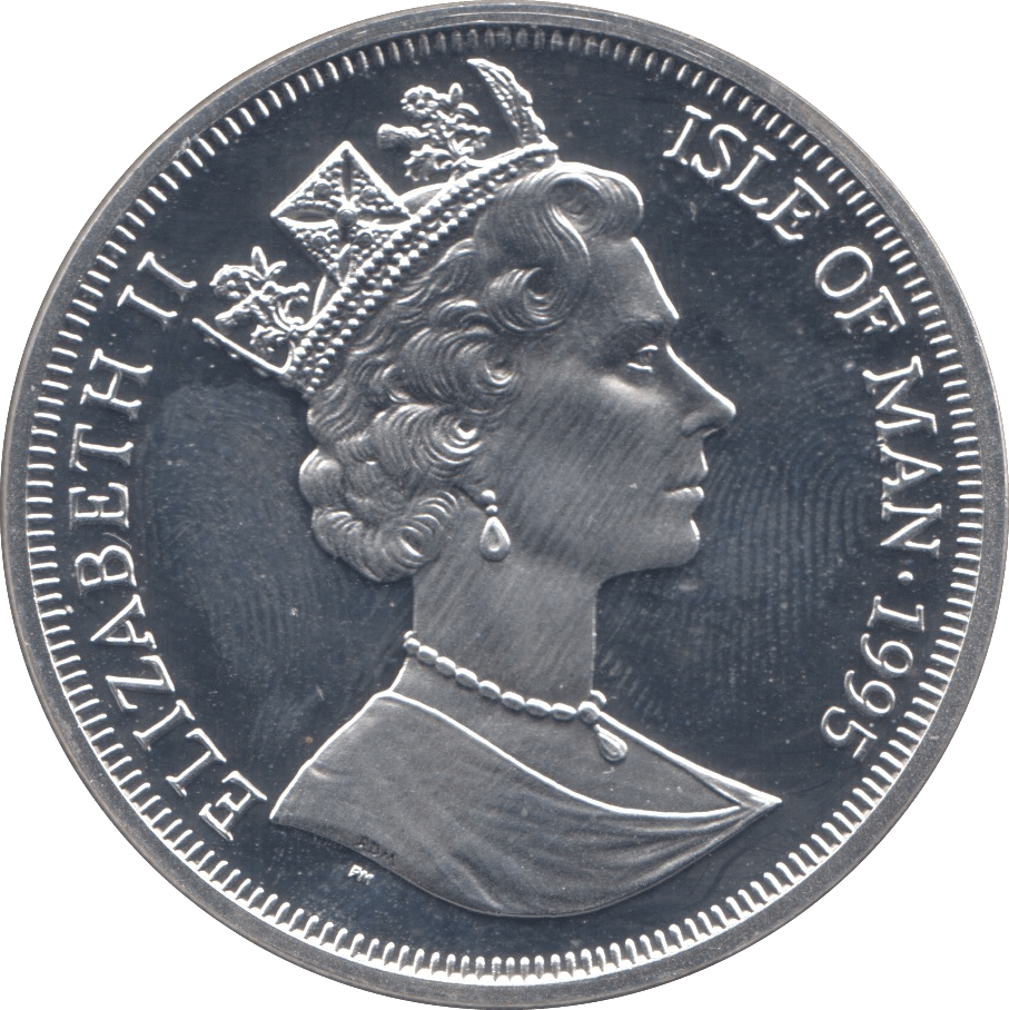 1995 SILVER PROOF ONE CROWN ISLE OF MAN - SILVER WORLD COINS - Cambridgeshire Coins