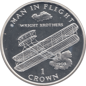 1995 SILVER PROOF ONE CROWN ISLE OF MAN - SILVER WORLD COINS - Cambridgeshire Coins