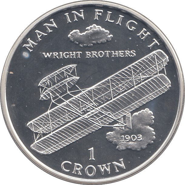 1995 SILVER PROOF ONE CROWN ISLE OF MAN - SILVER WORLD COINS - Cambridgeshire Coins