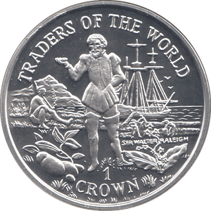 1995 SILVER PROOF ONE CROWN ISLE OF MAN - SILVER WORLD COINS - Cambridgeshire Coins