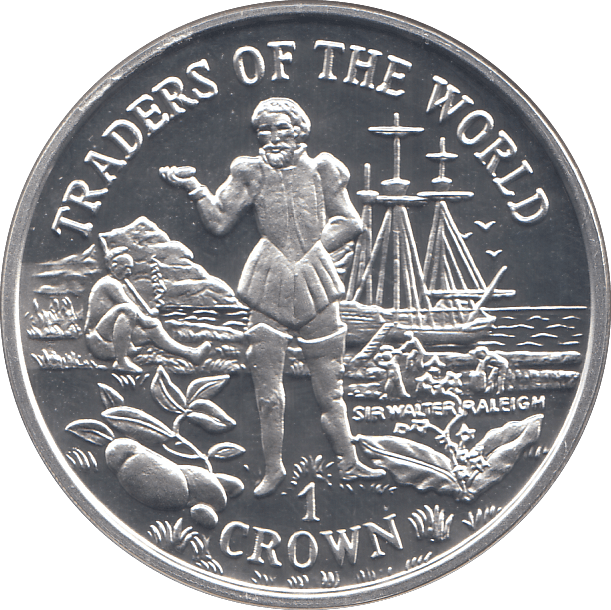 1995 SILVER PROOF ONE CROWN ISLE OF MAN - SILVER WORLD COINS - Cambridgeshire Coins