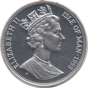 1995 SILVER PROOF ONE CROWN ISLE OF MAN - SILVER WORLD COINS - Cambridgeshire Coins
